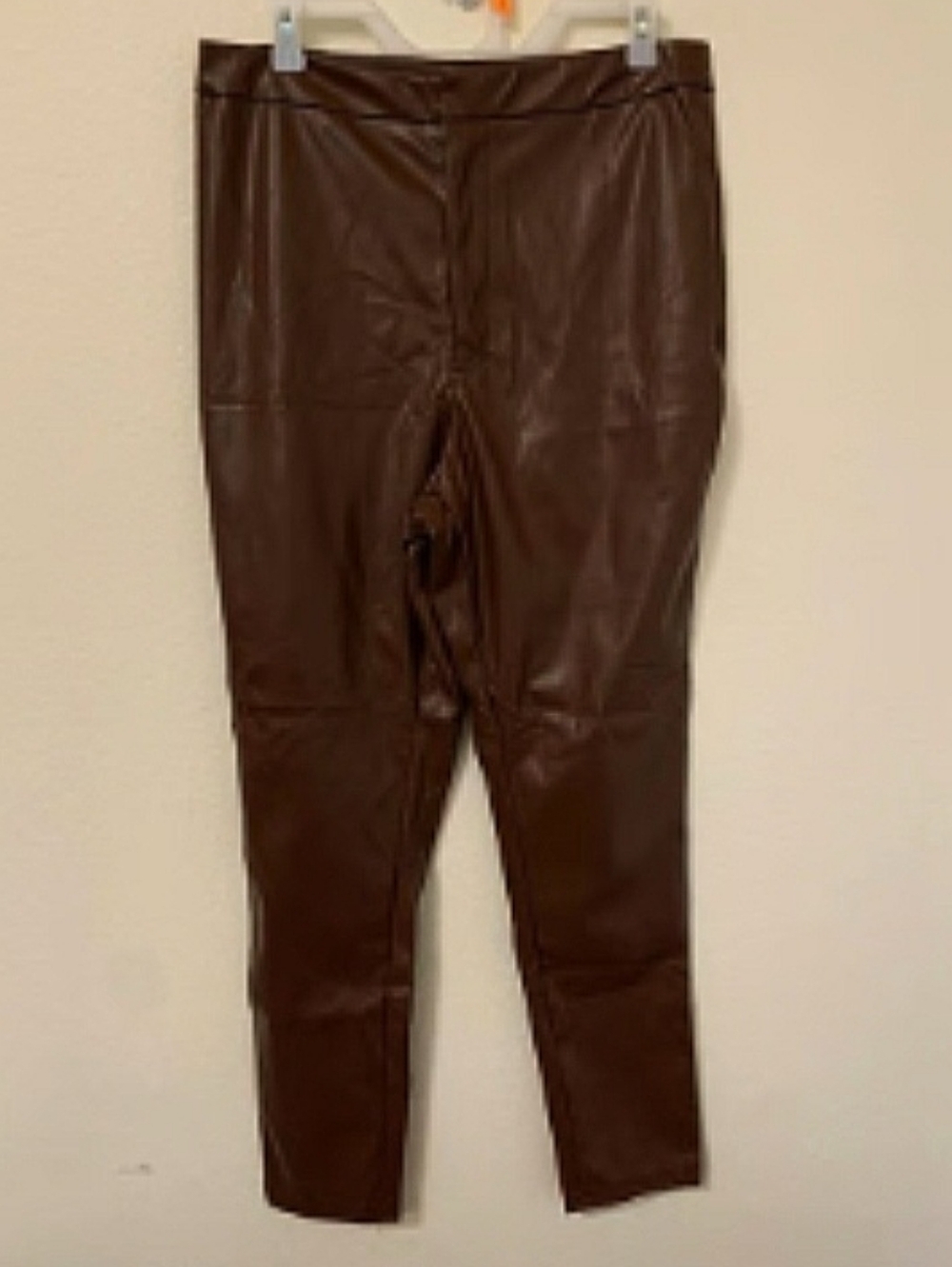 SHEIN Curve Faux Leather Pants in Brown  2XL